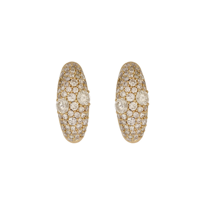 EFL54138. 14k Solid Gold Diamond Horn Studs Earrings