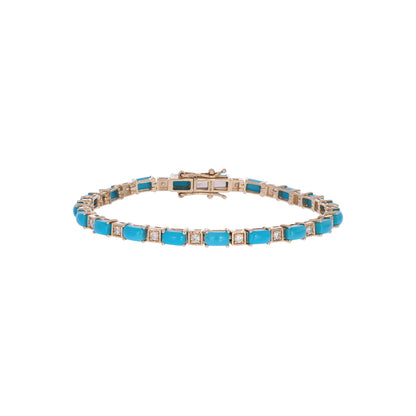 CB972885X3. 14K Solid Gold Gemstone Bracelet