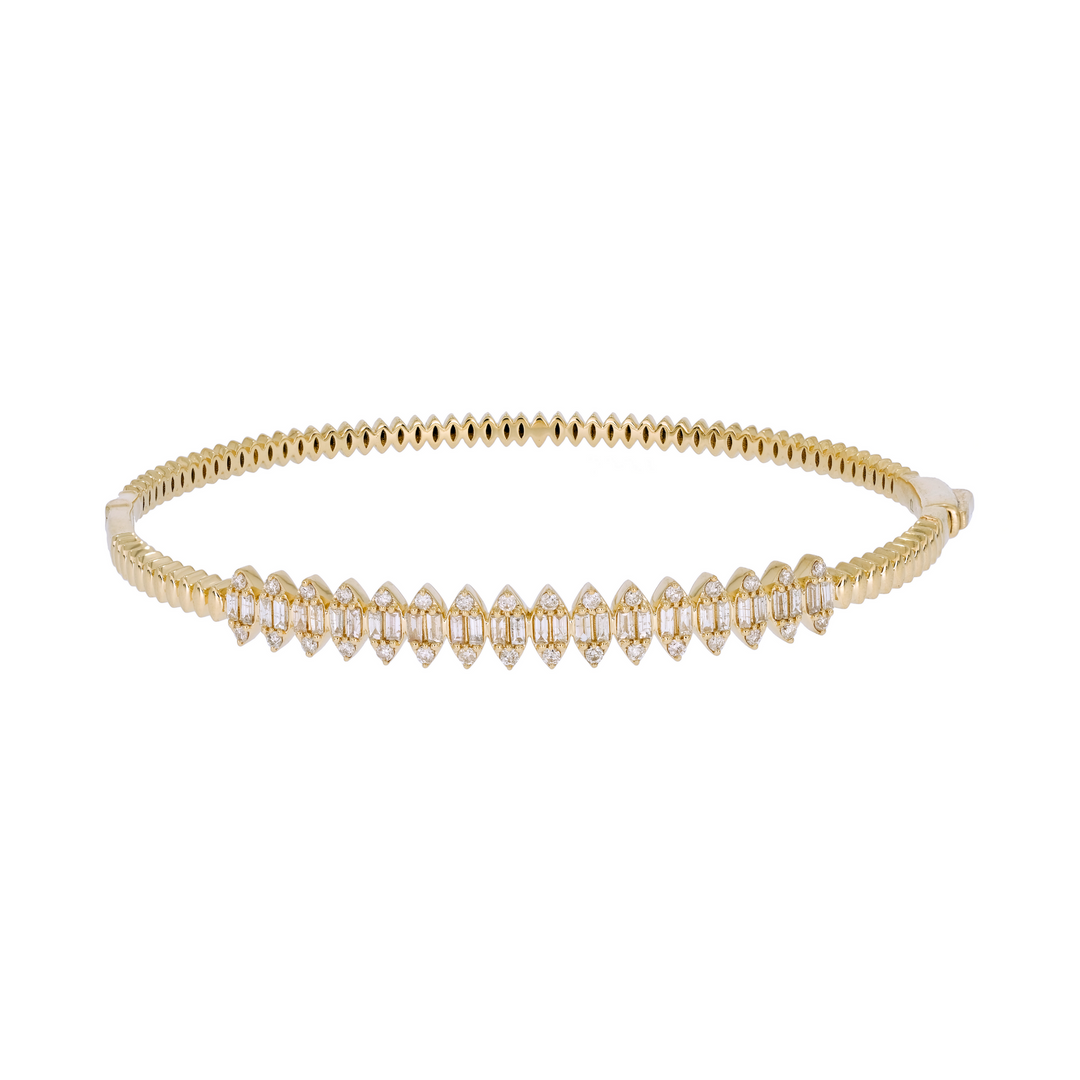 14K Solid Gold Diamond Bangle. DBG00294