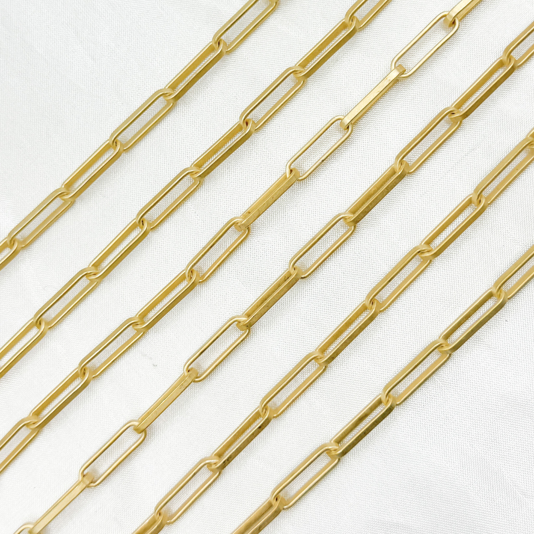 Matte Gold Plated 925 Sterling Silver Paperclip Chain