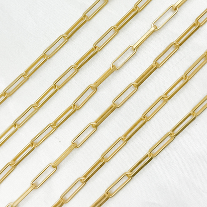 Matte Gold Plated 925 Sterling Silver Paperclip Chain
