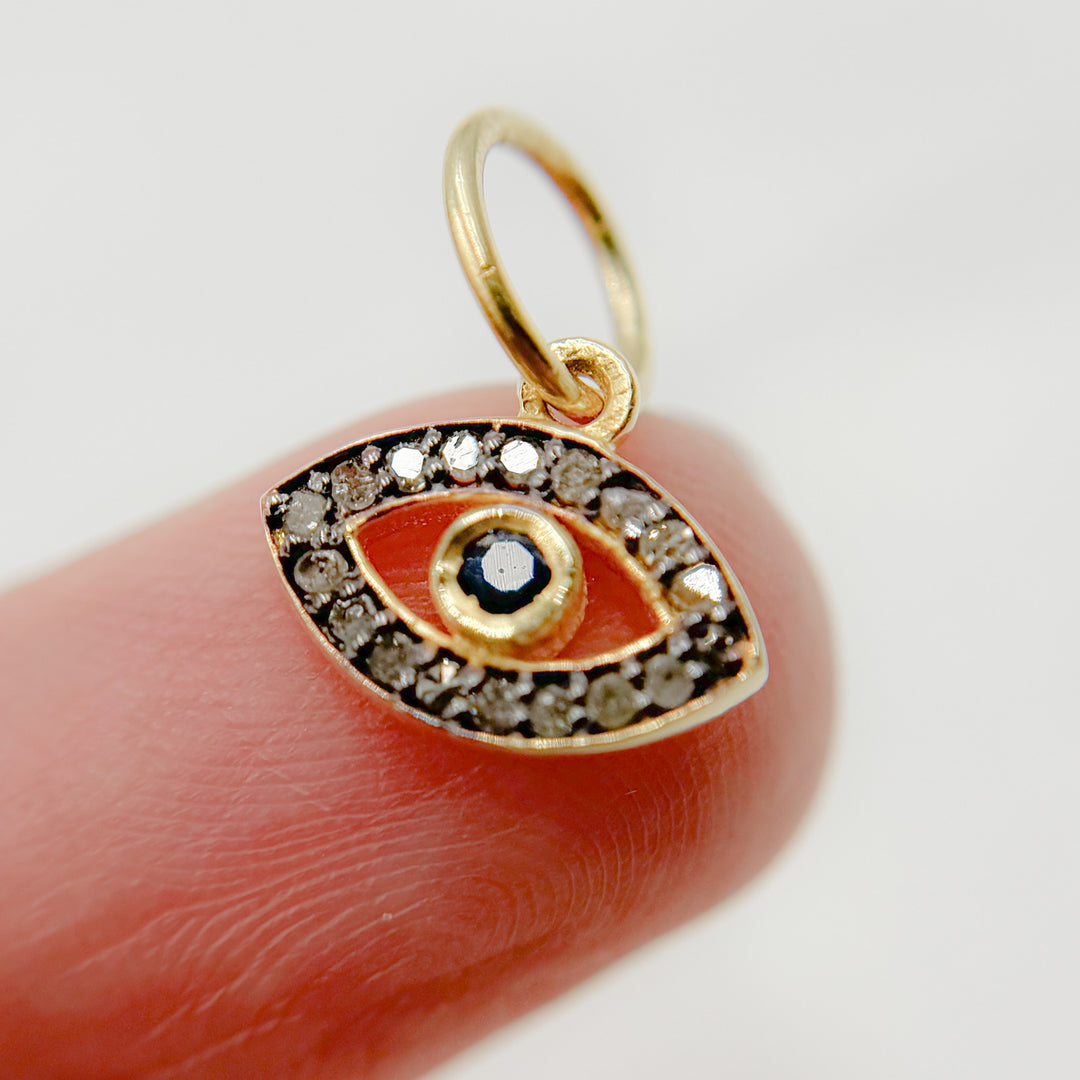 DC336. Diamond Sterling Silver Eye Charm with Gemstone