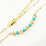 Load image into Gallery viewer, 14K Solid Gold Diamond and Gemstone Flower &amp; Baguette Necklace. NFE71566
