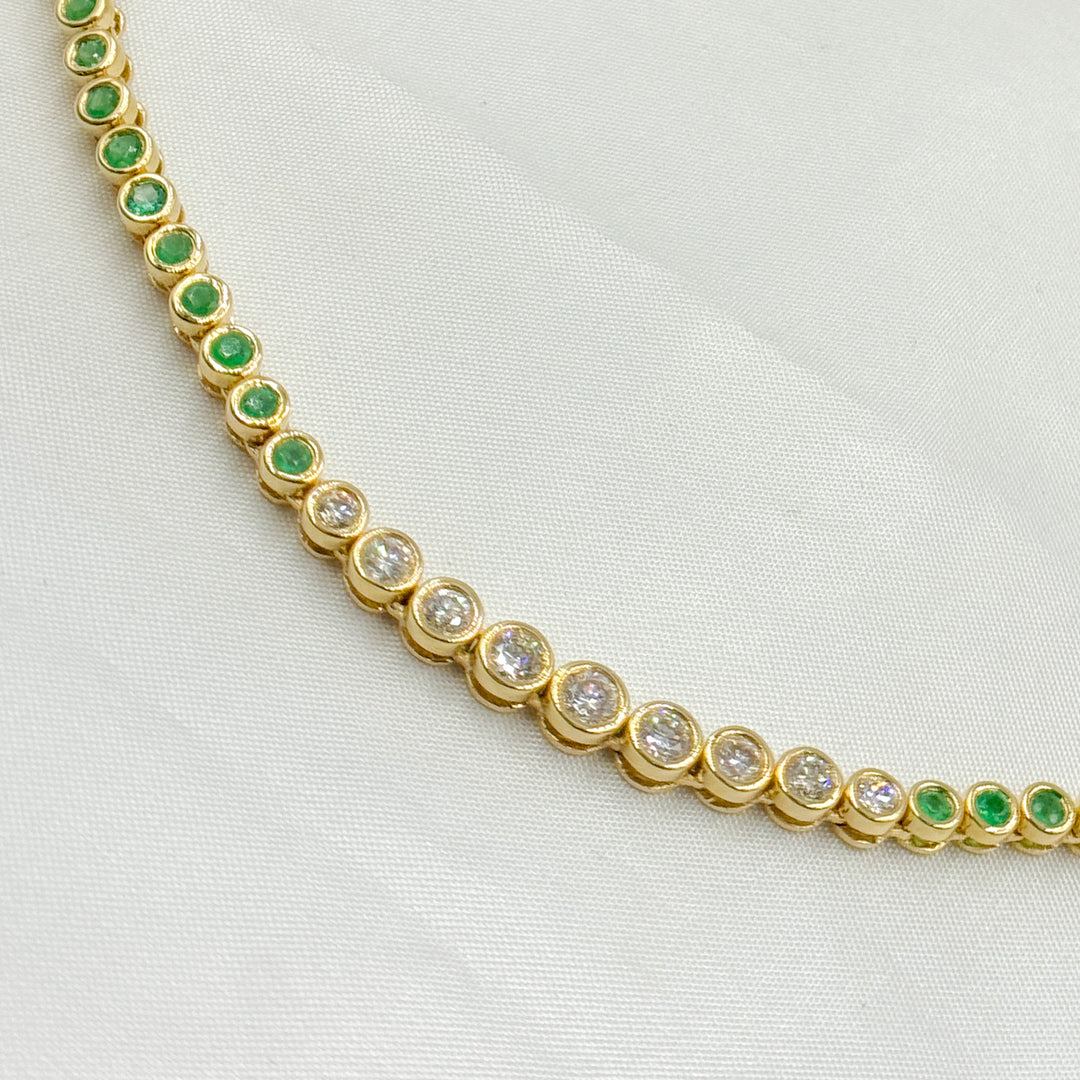 14K Solid Gold Diamond Fancy Necklace. NFK70973EM