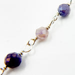 Load image into Gallery viewer, CQU51. Coated Blue Quartz Sterling Silver Wire Wrap Chain
