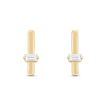 Load image into Gallery viewer, ER421150. 14K Solid Gold Diamond Bar Studs
