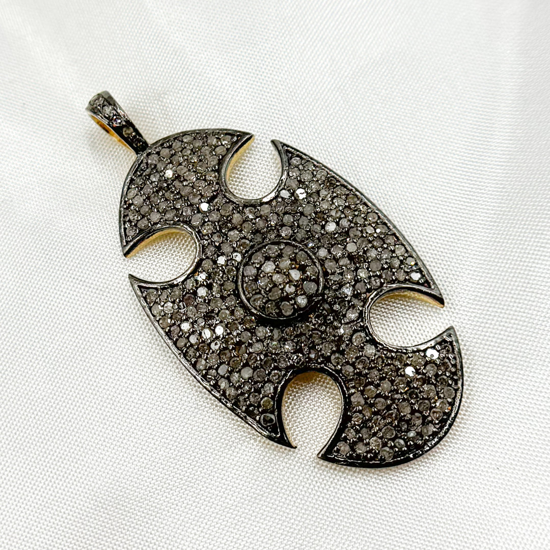 DP151. Diamond Sterling Silver Fancy Shape Pendant