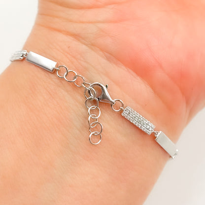 Buy White Gold Diamond Fancy Bars Bracelet