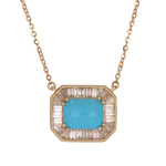 Load image into Gallery viewer, CN97216TQ8X6. 18K Solid Gold Diamond &amp; Turquoise Necklace