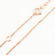 Solid Rose Gold Diamond Cut Cable Chain with Extender