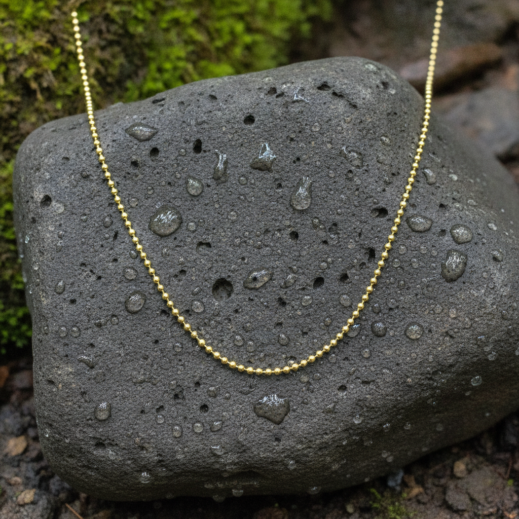 150CP. 14k Solid Yellow Gold Bead Chain