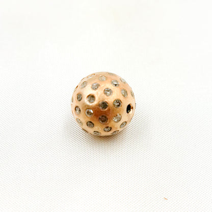 DC723. Diamond Sterling Silver Round Bead
