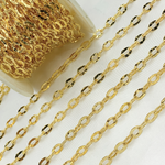 Load image into Gallery viewer, Gold Plated 925 Sterling Silver Flat Hammered Oval Link Chain