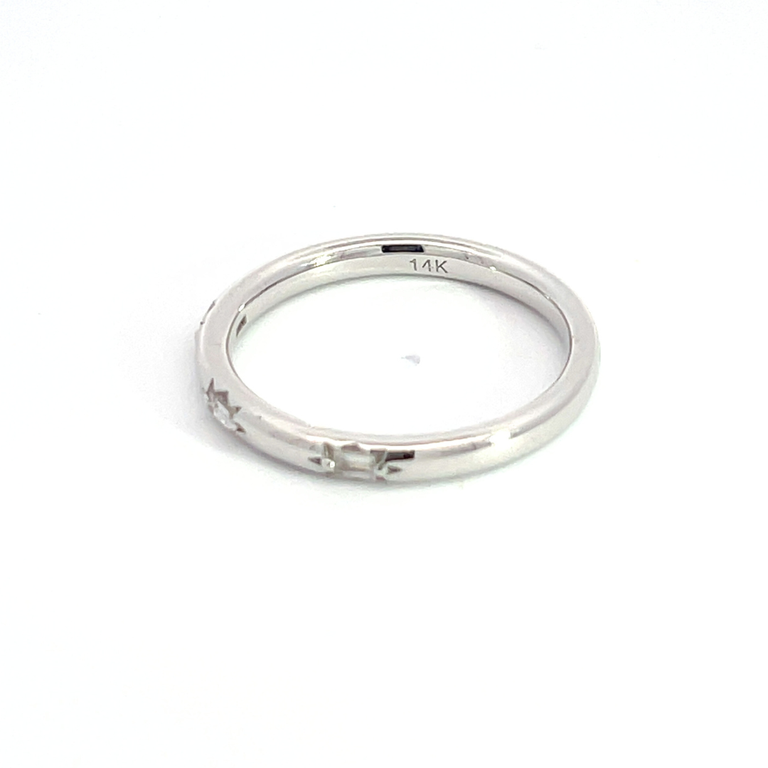 14K Solid Gold Diamond Baguette Ring.
