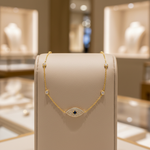 Load image into Gallery viewer, BR401077. 14k Solid Gold Diamond and Gemstone Eye Bracelet
