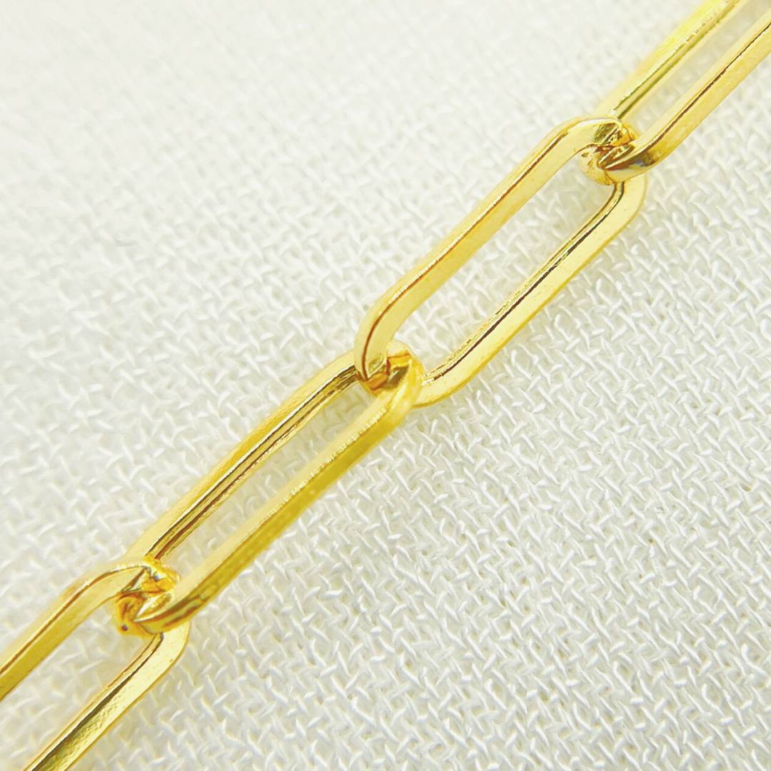 14k Solid Gold Paperclip Necklace with Mother of Pearl Charm. NFC71046MOP