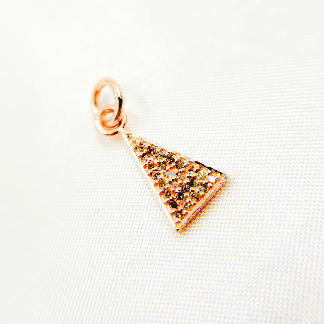 DC932. Diamond Sterling Silver Triangle Charm