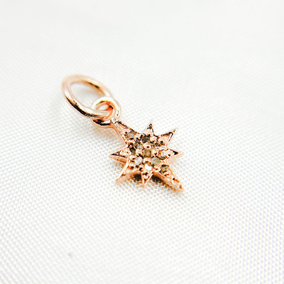 DC534. Diamond Sterling Silver Star Charm