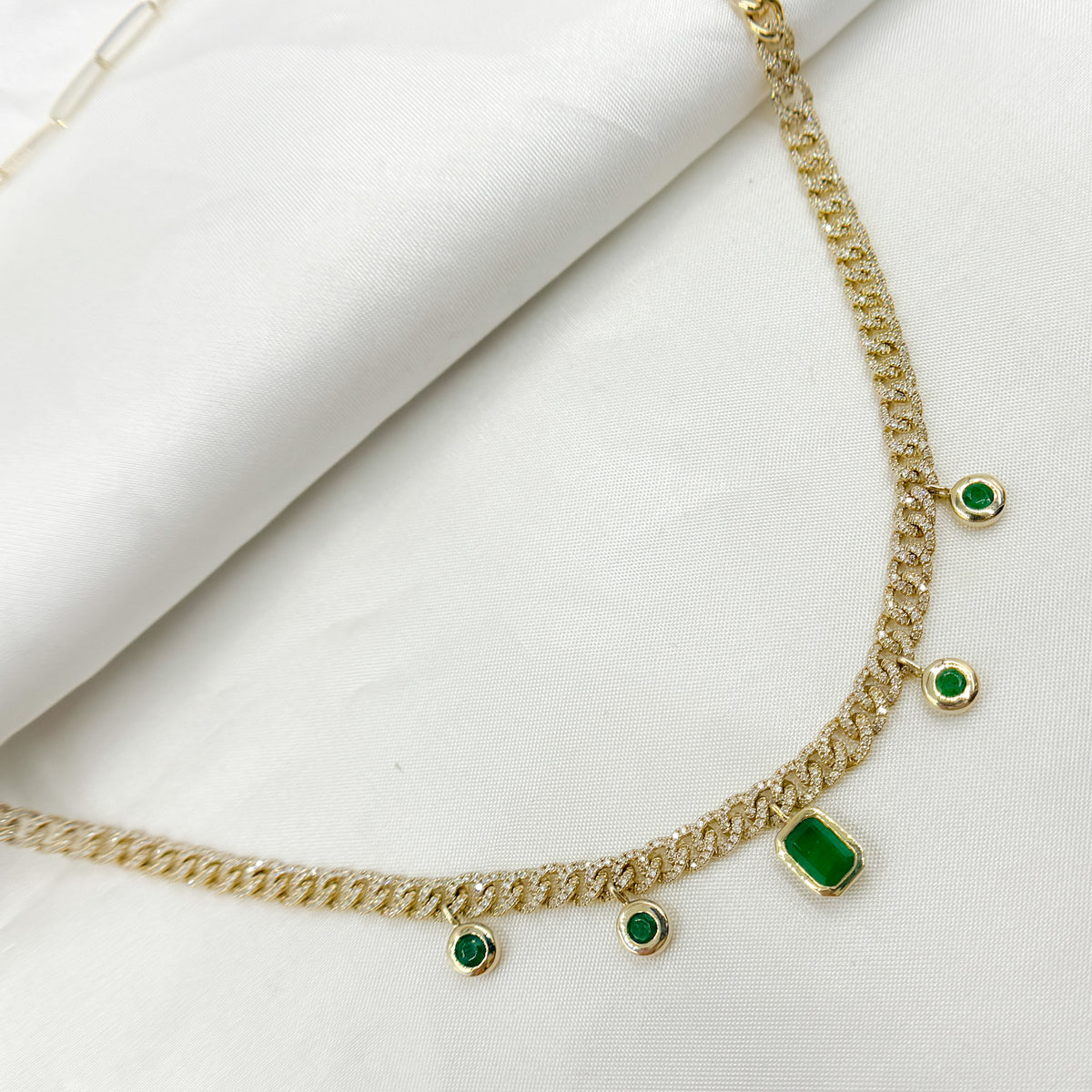 14K Solid Gold Diamond Fancy Necklace