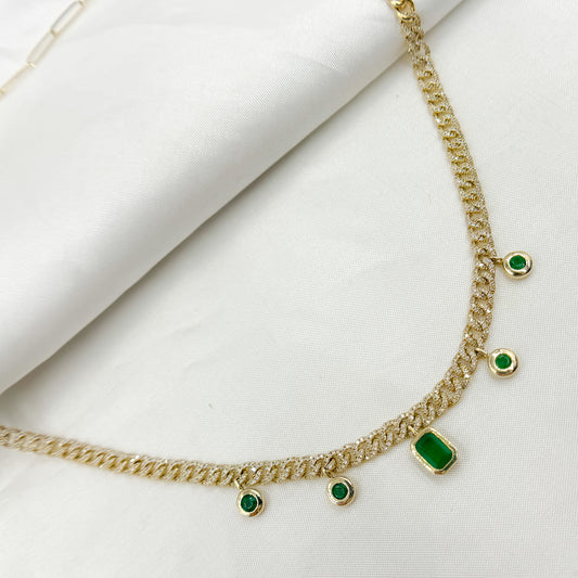 14K Solid Gold Diamond Fancy Necklace