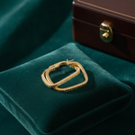 Load image into Gallery viewer, 15850000415. 14K Solid Gold Textured Square Hollow Hoop Earrings