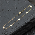 Load image into Gallery viewer, BR5085. 14k Solid Yellow Gold Rhomb Link Bracelet