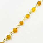 Load image into Gallery viewer, OPA17. Gold Plated Sterling Silver Yellow Opal Wire Chain
