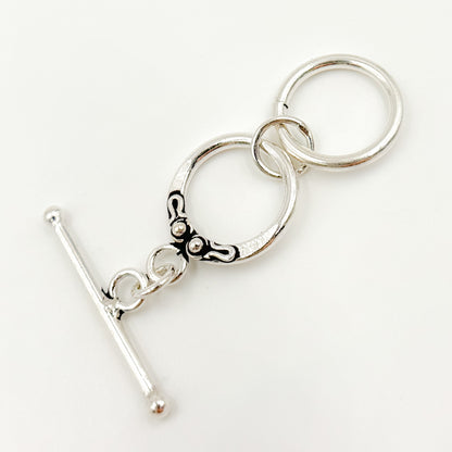 White Sterling Silver Toggle Clasp