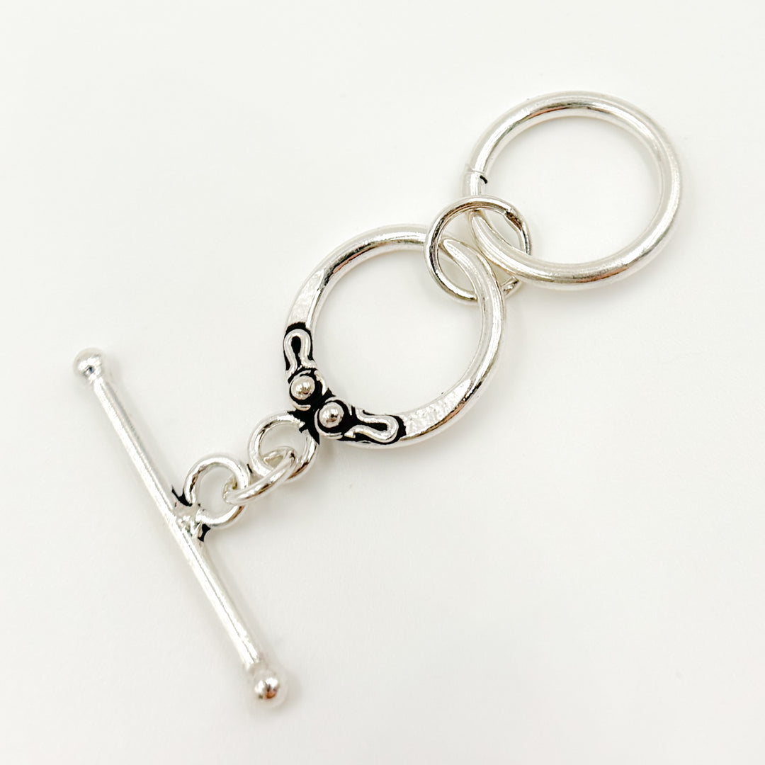 White Sterling Silver Toggle Clasp