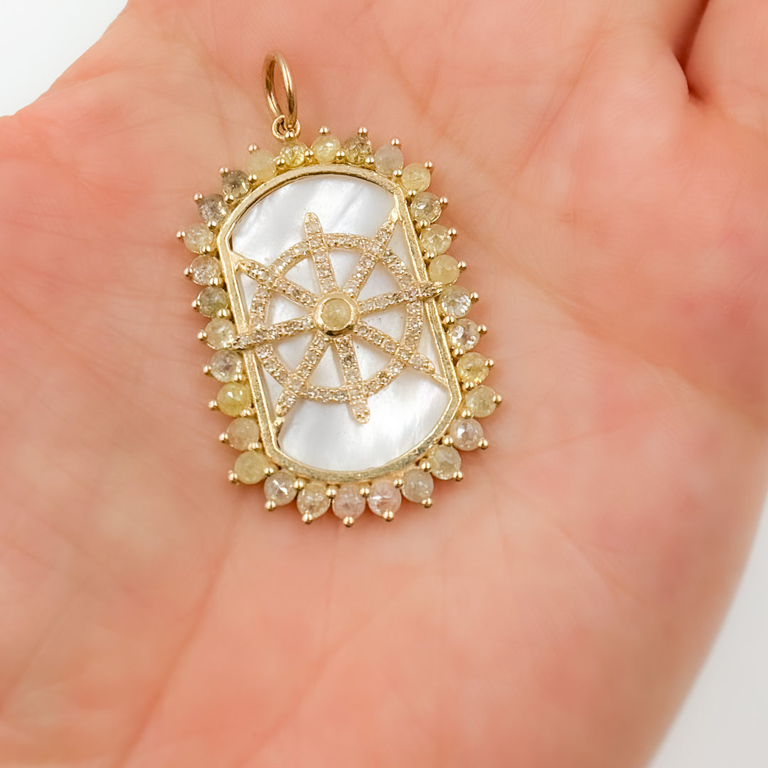 14K Gold Ship Helm Pendants