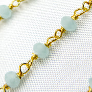 Blue Chalcedony Gold Plated Sterling Silver Wire Chain