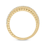 Load image into Gallery viewer, 14K Solid Gold Diamond and Beaded Bands Ring. DRN01480
