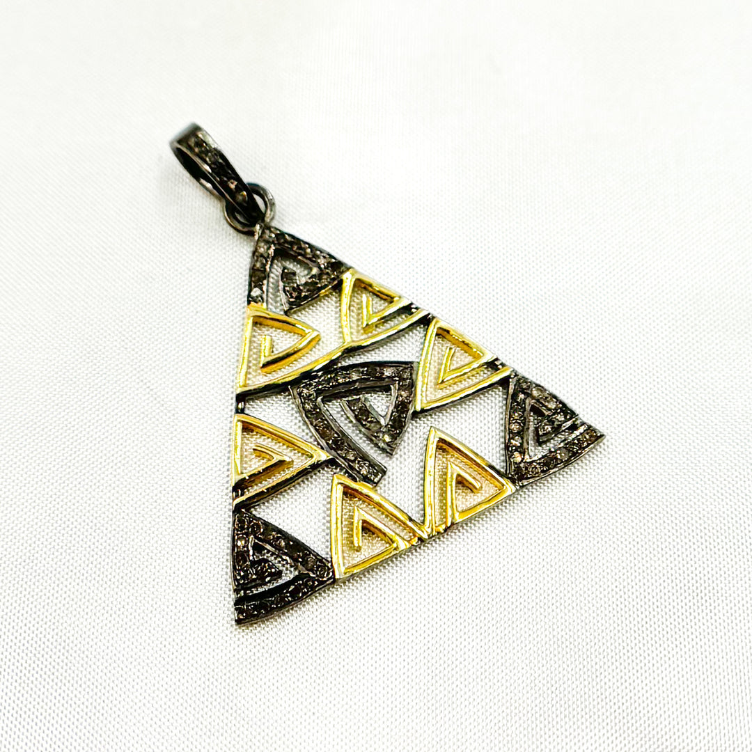 DP754. Diamond Sterling Silver Triangle Pendant