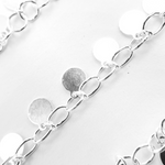 Load image into Gallery viewer, 925 Sterling Silver Dangle Disc Chain. V73SS
