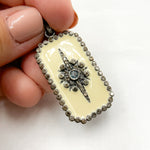 Load image into Gallery viewer, DP428A. Diamond Sterling Silver Rectangle Enamel Pendant with Gemstone
