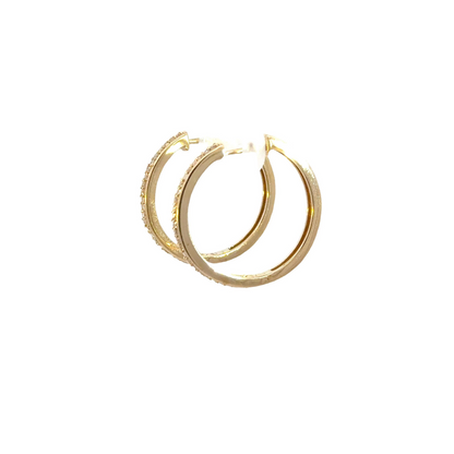 EHG56970Y. 14k Solid Gold Diamond Hoops
