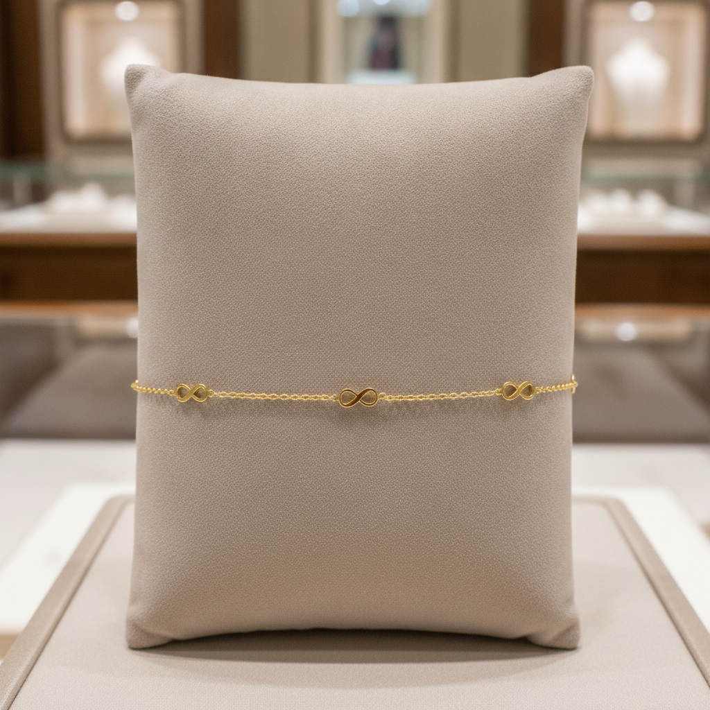 BRSET399. 14k Solid Yellow Gold Infinity Link Bracelet