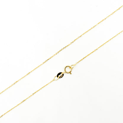 025R01T518K. 18K Solid Yellow Gold Cable Chain