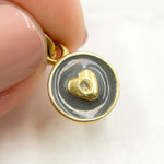 Load image into Gallery viewer, DC134A. Diamond Sterling Silver Round Heart Enamel Charm
