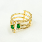 Load image into Gallery viewer, 14k Solid Gold Diamond and Emerald Ring. CR96332EM4X3
