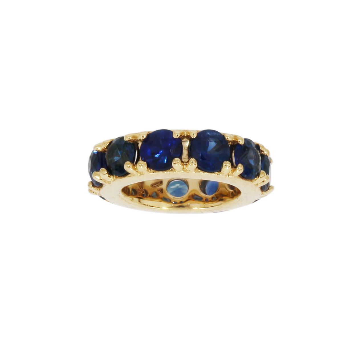 14K Solid Gold Gemstone Round Ring