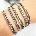 Load image into Gallery viewer, V44OX. Oxidized Sterling Silver Curb Link Chain
