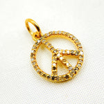 Load image into Gallery viewer, DC895. Diamond Sterling Silver Round Peace Charm
