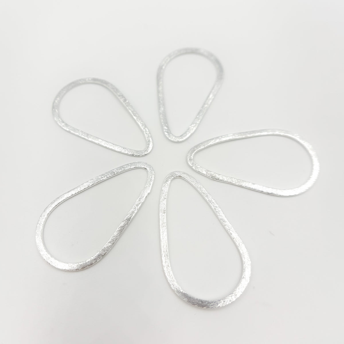 35MM White Sterling Silver Brushed Drop Connector