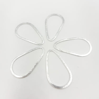 35MM White Sterling Silver Brushed Drop Connector