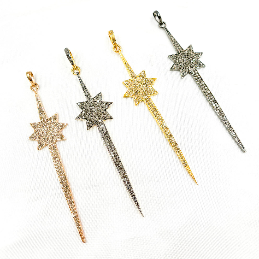 DP225. Diamond Silver Spike with Star Pendant