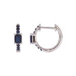 Load image into Gallery viewer, EHZ56727BS. 14K Solid White Gold Blue Sapphire Huggies