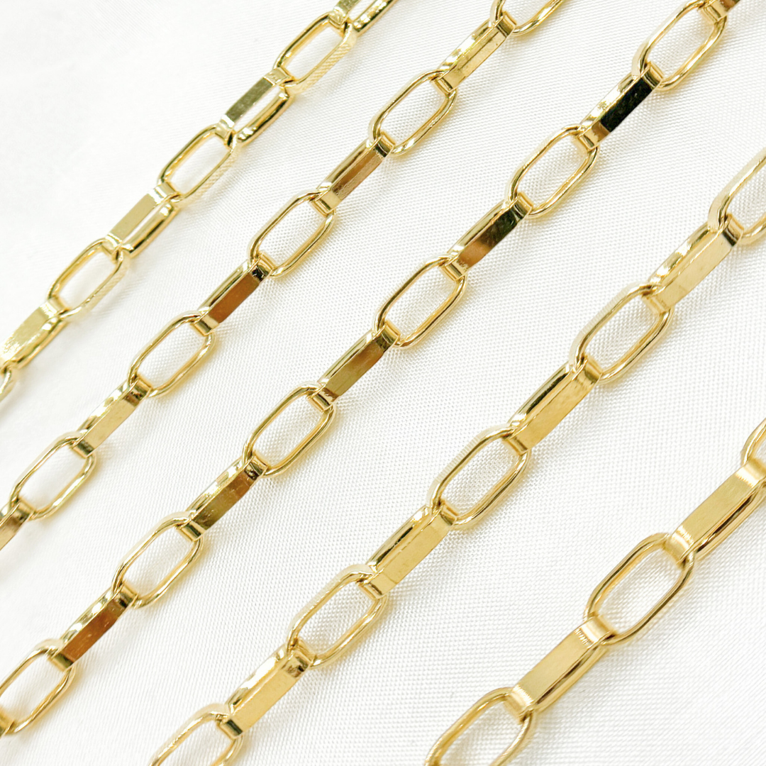 Gold Plated 925 Sterling Silver Flat Oval Link Chains