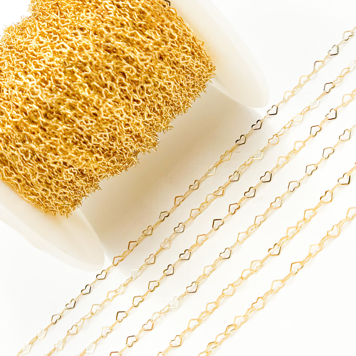 Shop Now 14K Gold Filled Flat Heart Link Chain