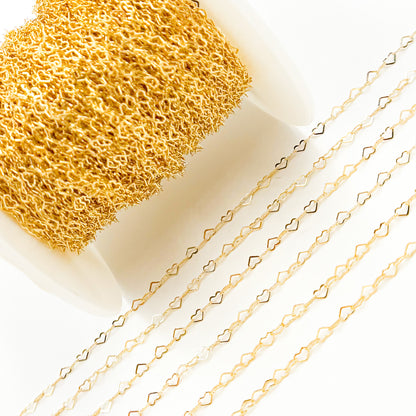 Shop Now 14K Gold Filled Flat Heart Link Chain